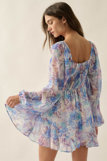 Pretty in Pastel Floral Chiffon Tie-Front Romper