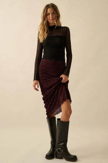 Pretty Wild Leopard Mesh Maxi Skirt