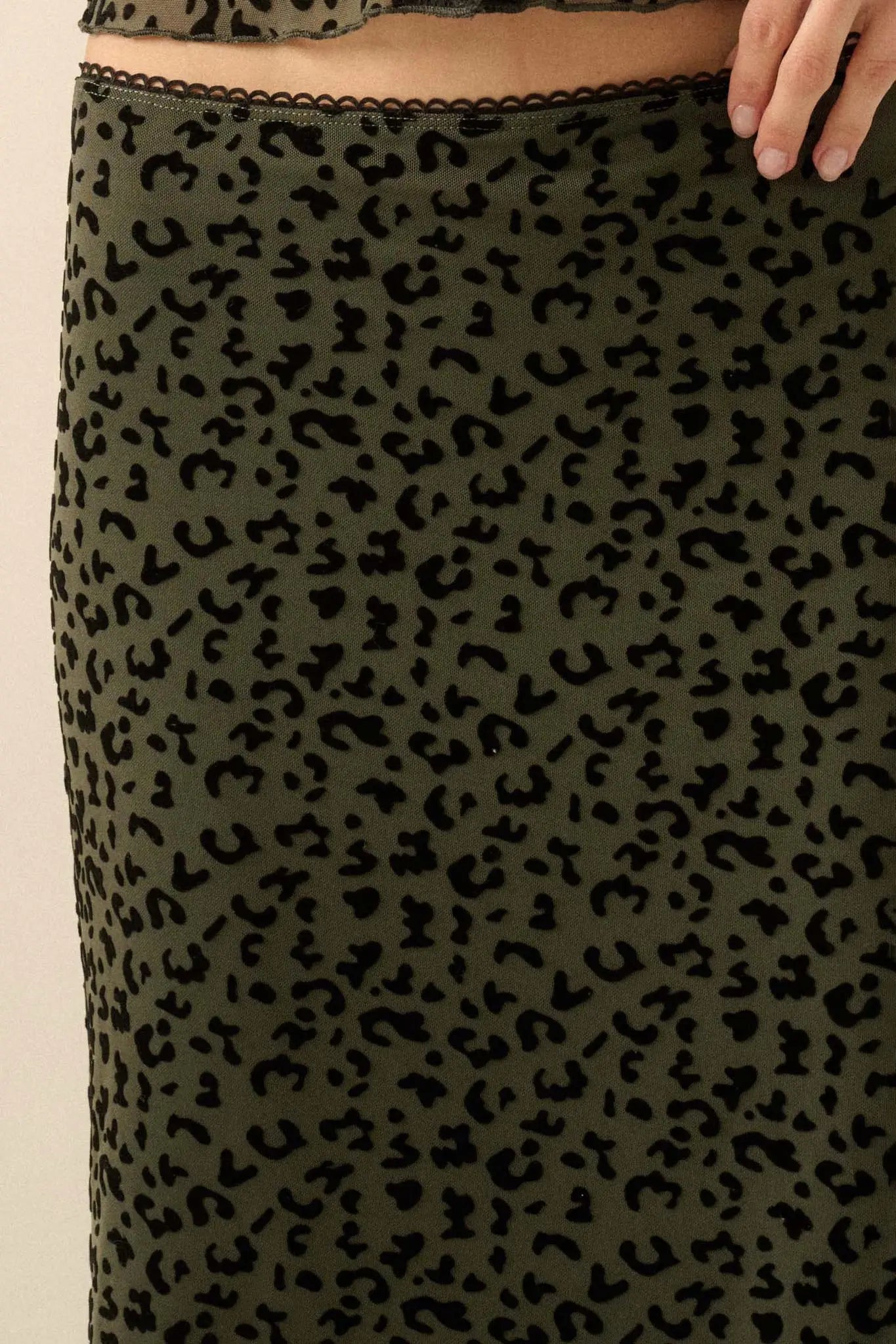 Pretty Wild Leopard Mesh Maxi Skirt