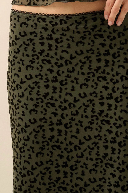 Pretty Wild Leopard Mesh Maxi Skirt