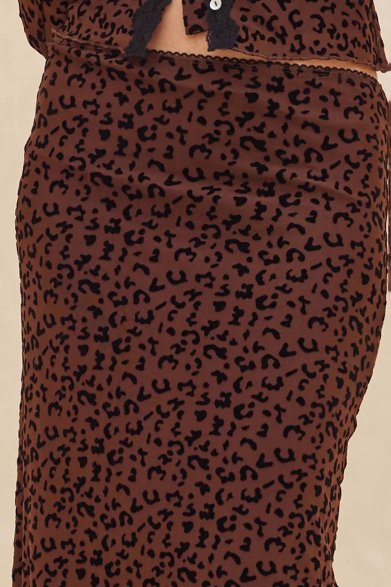Pretty Wild Leopard Mesh Maxi Skirt