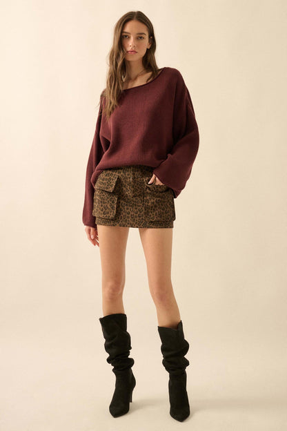 Jungle Girl Leopard Twill Cargo Mini Skirt