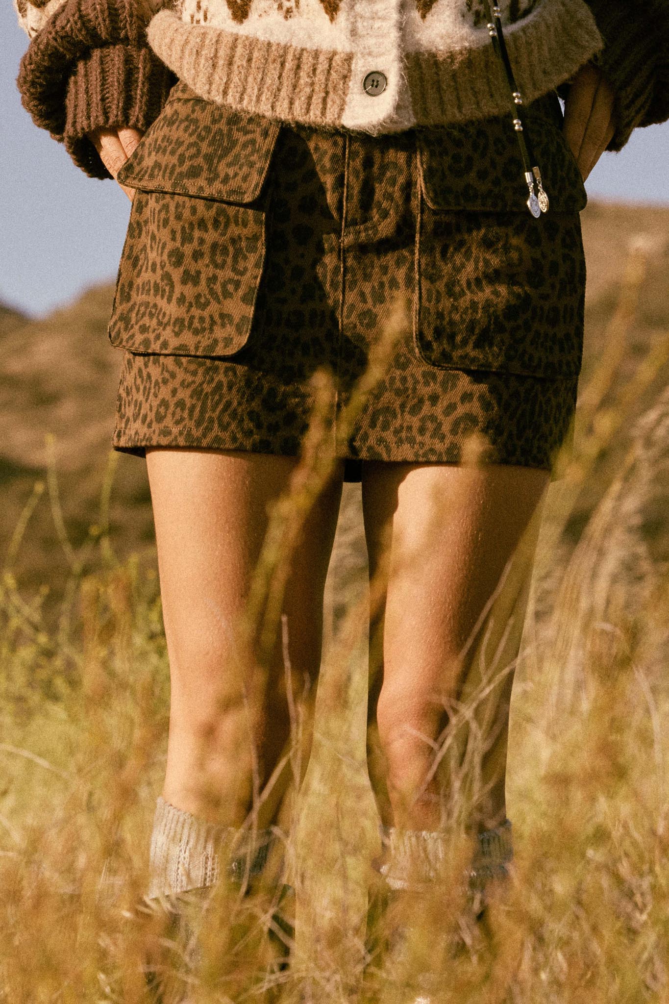 Jungle Girl Leopard Twill Cargo Mini Skirt