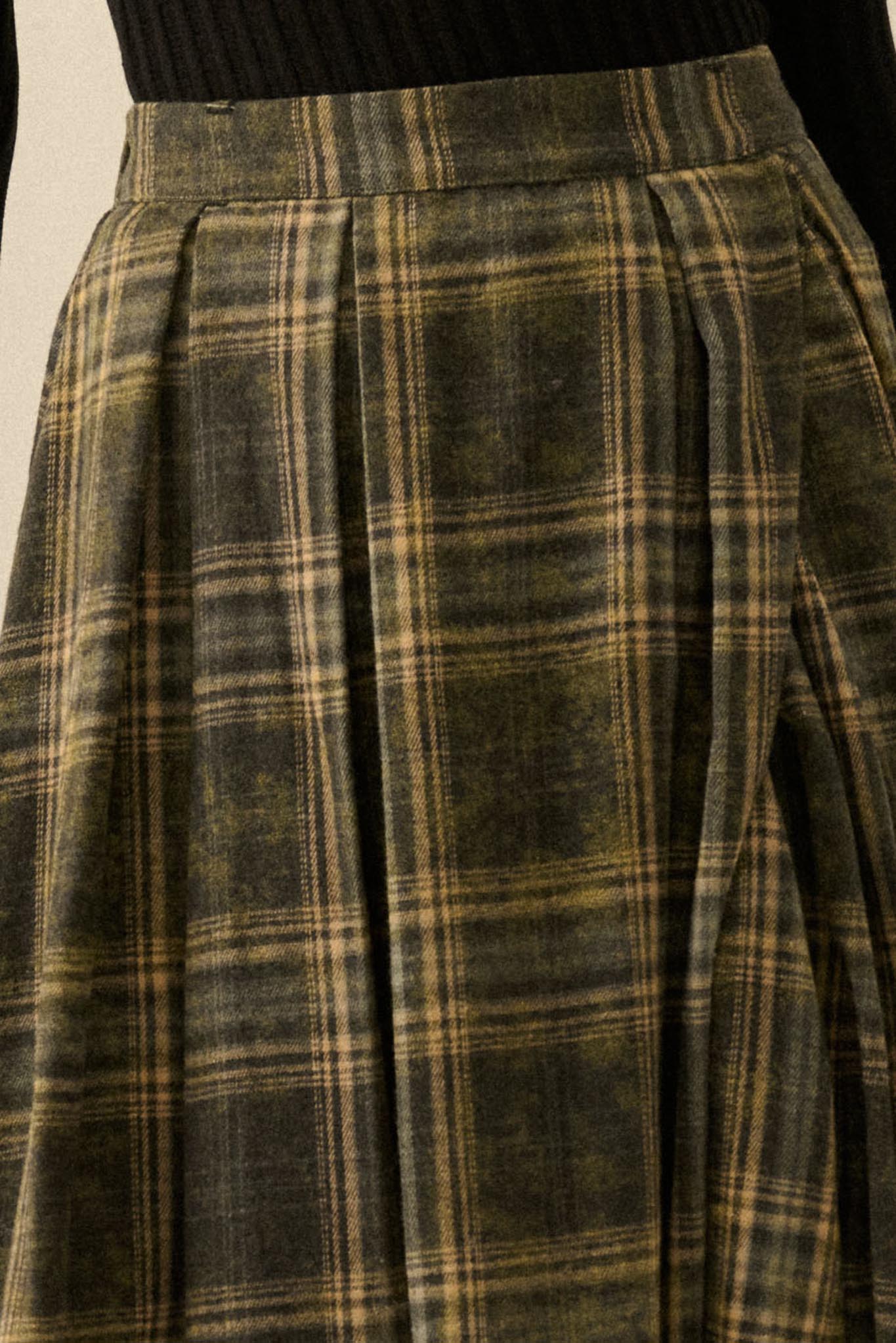 Highland Home Plaid Flannel Wrapped Maxi Skirt