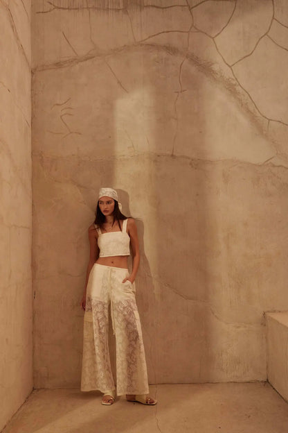 Air I Breathe Floral Net Lace Cropped Tank Top