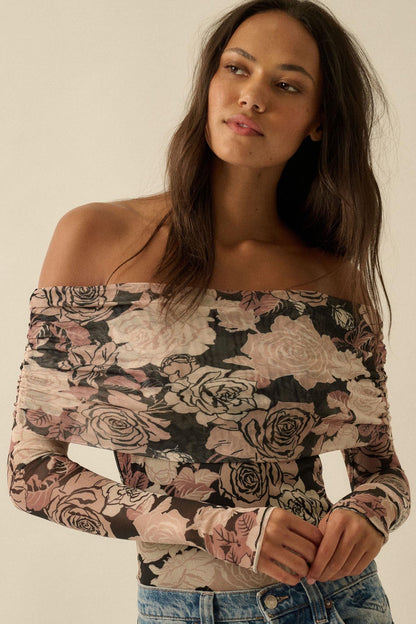 Night Garden Floral Mesh Foldover Bodysuit
