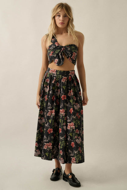 Budding Bouquet Floral One-Shoulder Bandeau Top