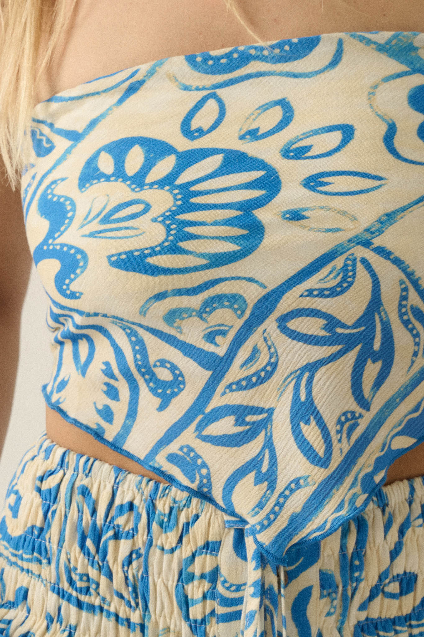 Nomadic Heart Abstract Floral-Print Bandana Top