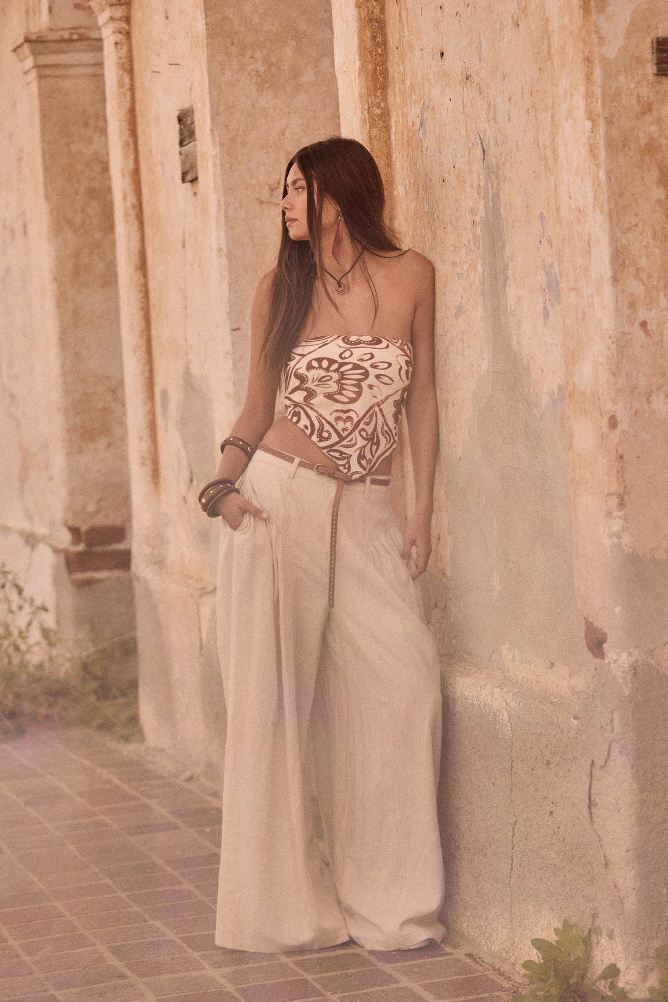 Nomadic Heart Abstract Floral-Print Bandana Top