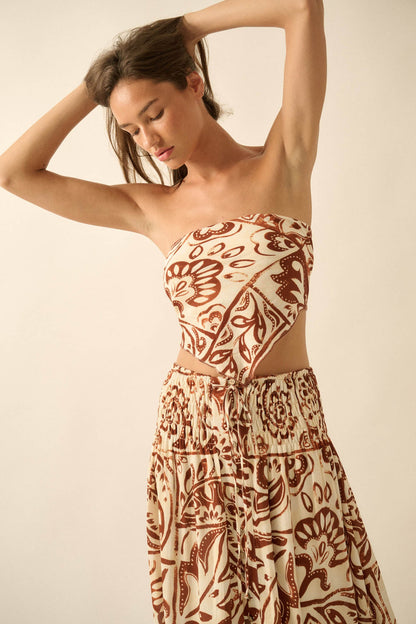 Nomadic Heart Abstract Floral-Print Bandana Top