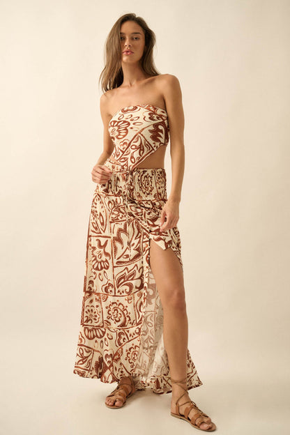 Nomadic Heart Abstract Floral-Print Bandana Top