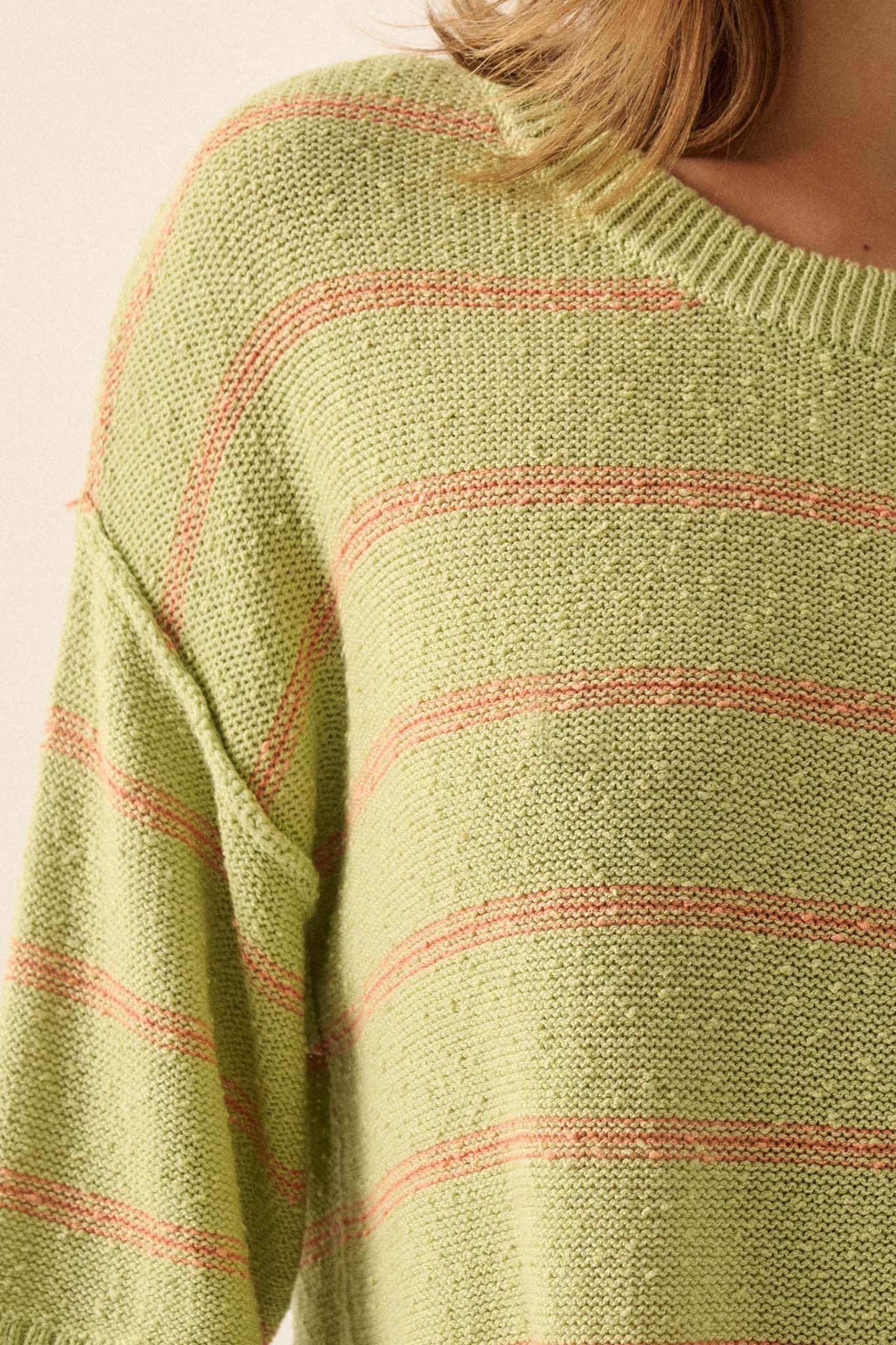 Read My Mind Striped Three-Quarter Sleeve Sweater