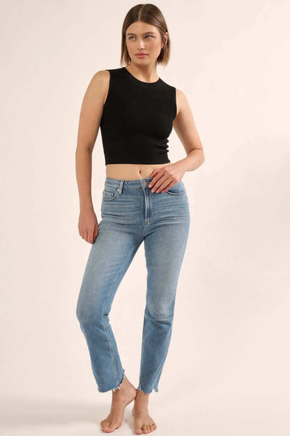 Shaper Fit Crewneck Rib-Knit Tank Top