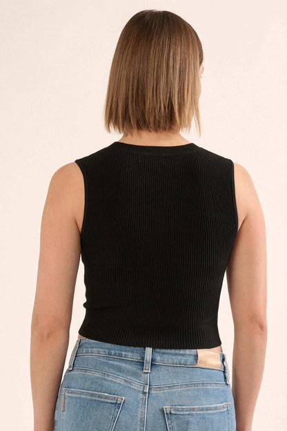 Shaper Fit Crewneck Rib-Knit Tank Top