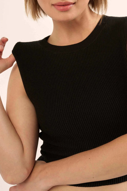 Shaper Fit Crewneck Rib-Knit Tank Top