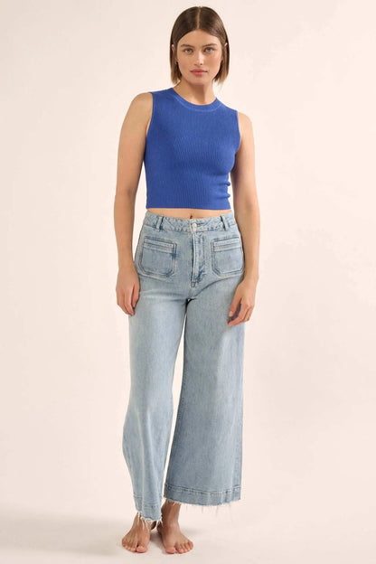 Shaper Fit Crewneck Rib-Knit Tank Top