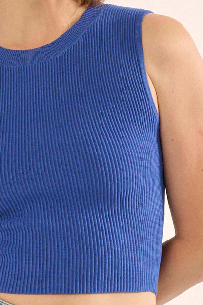 Shaper Fit Crewneck Rib-Knit Tank Top