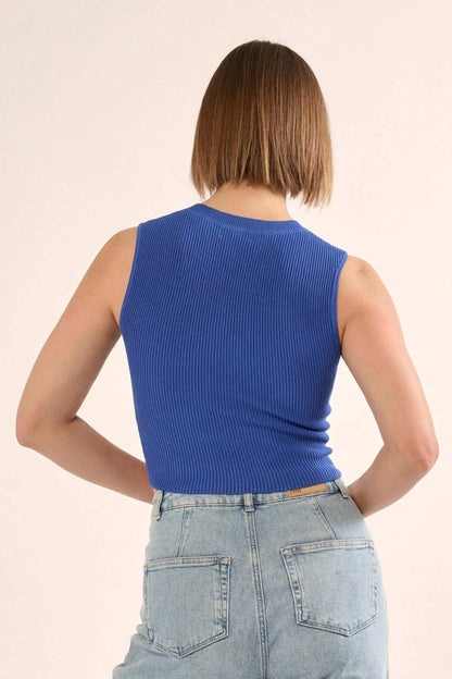 Shaper Fit Crewneck Rib-Knit Tank Top