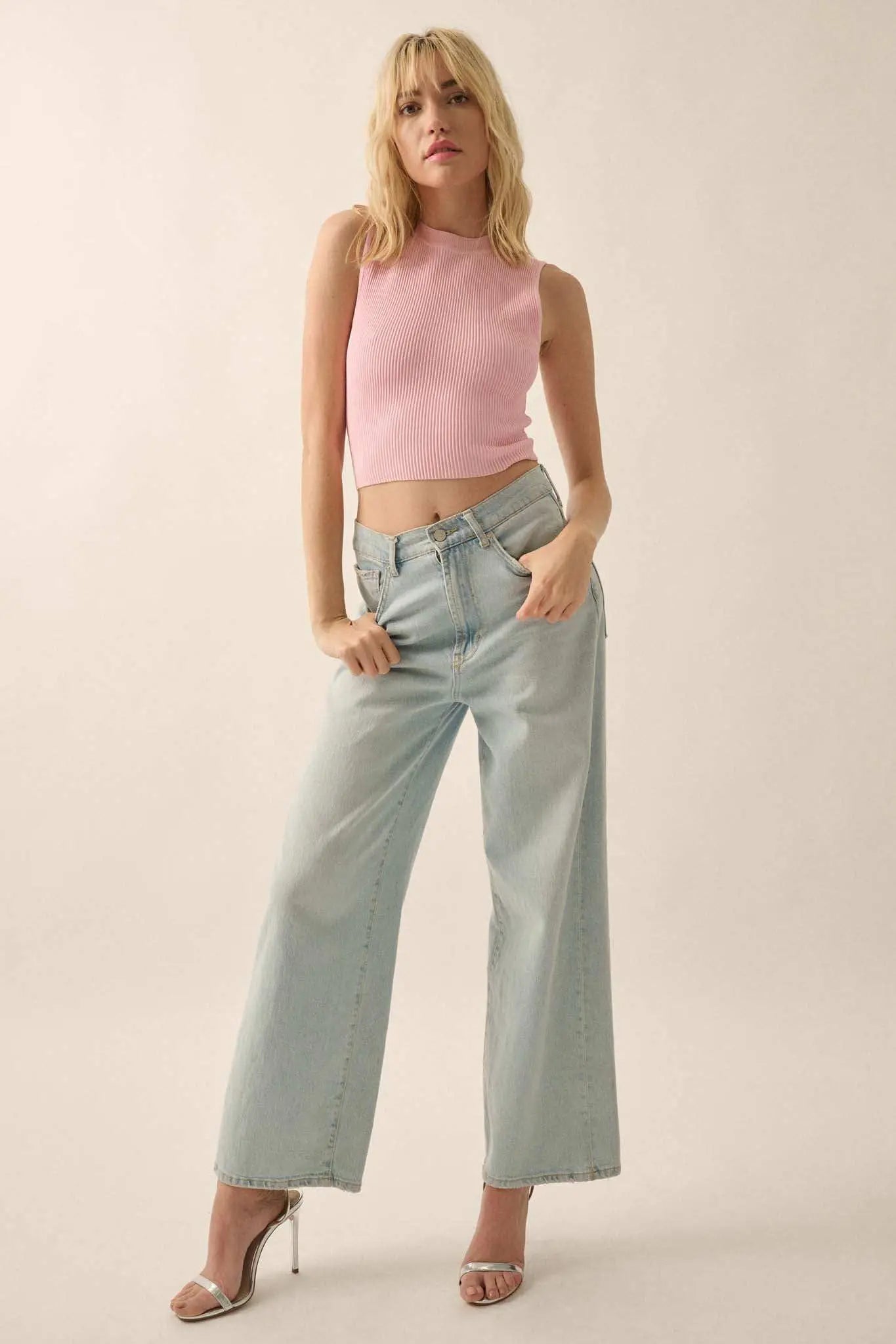 Shaper Fit Crewneck Rib-Knit Tank Top