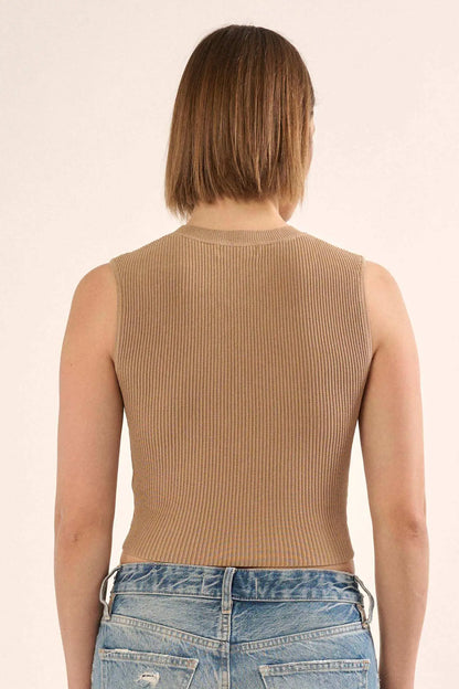 Shaper Fit Crewneck Rib-Knit Tank Top