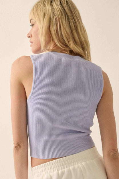 Shaper Fit Crewneck Rib-Knit Tank Top