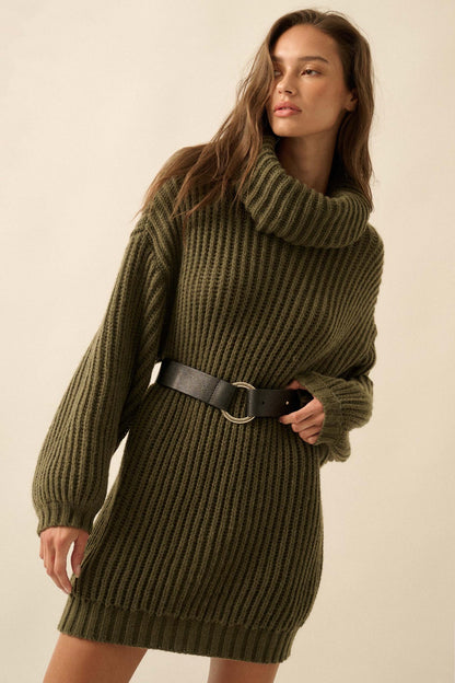 Cozy Up Chunky Knit Oversize Cowl-Neck Sweater