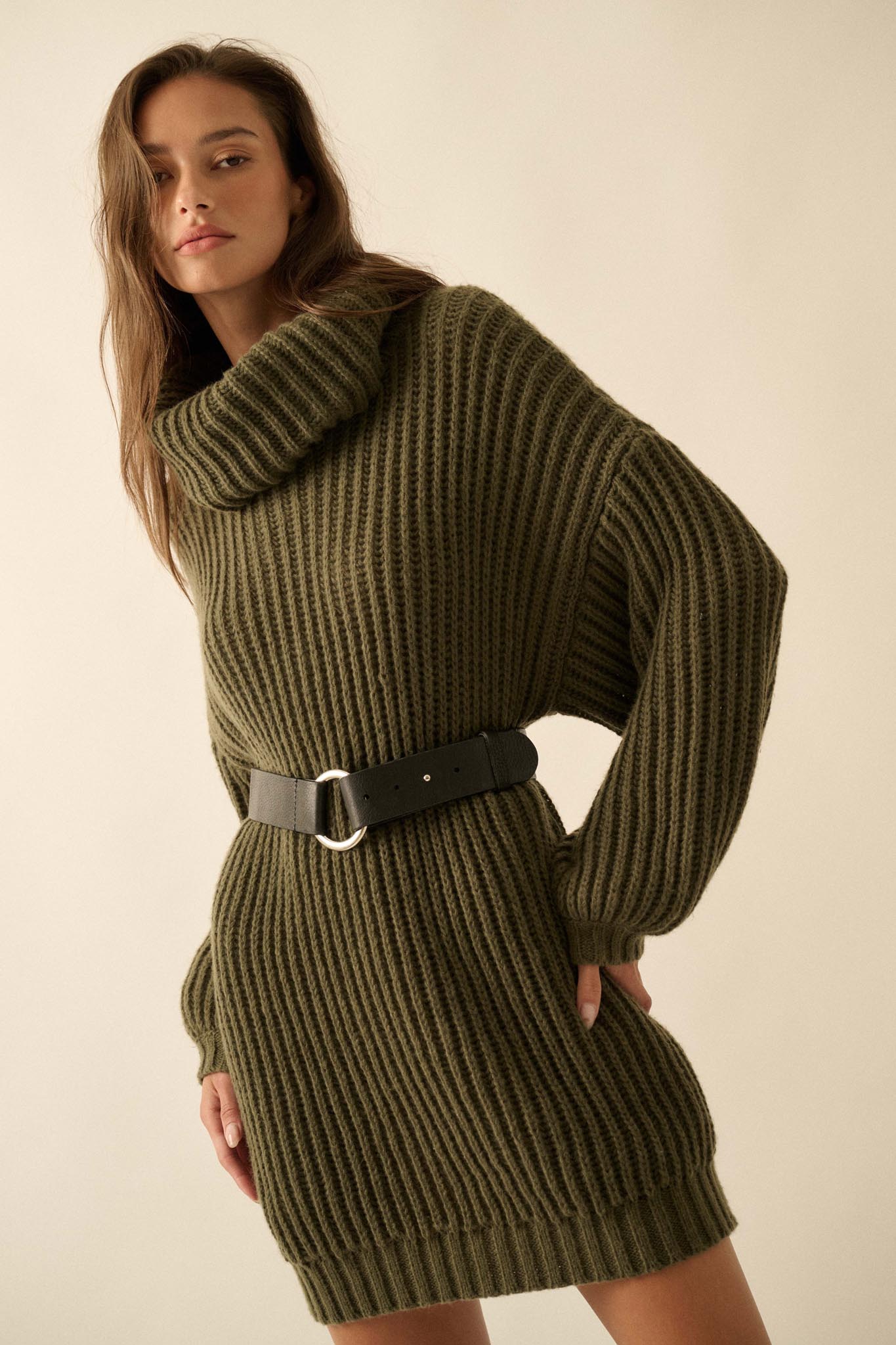 Cozy Up Chunky Knit Oversize Cowl-Neck Sweater