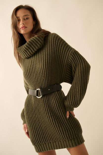 Cozy Up Chunky Knit Oversize Cowl-Neck Sweater