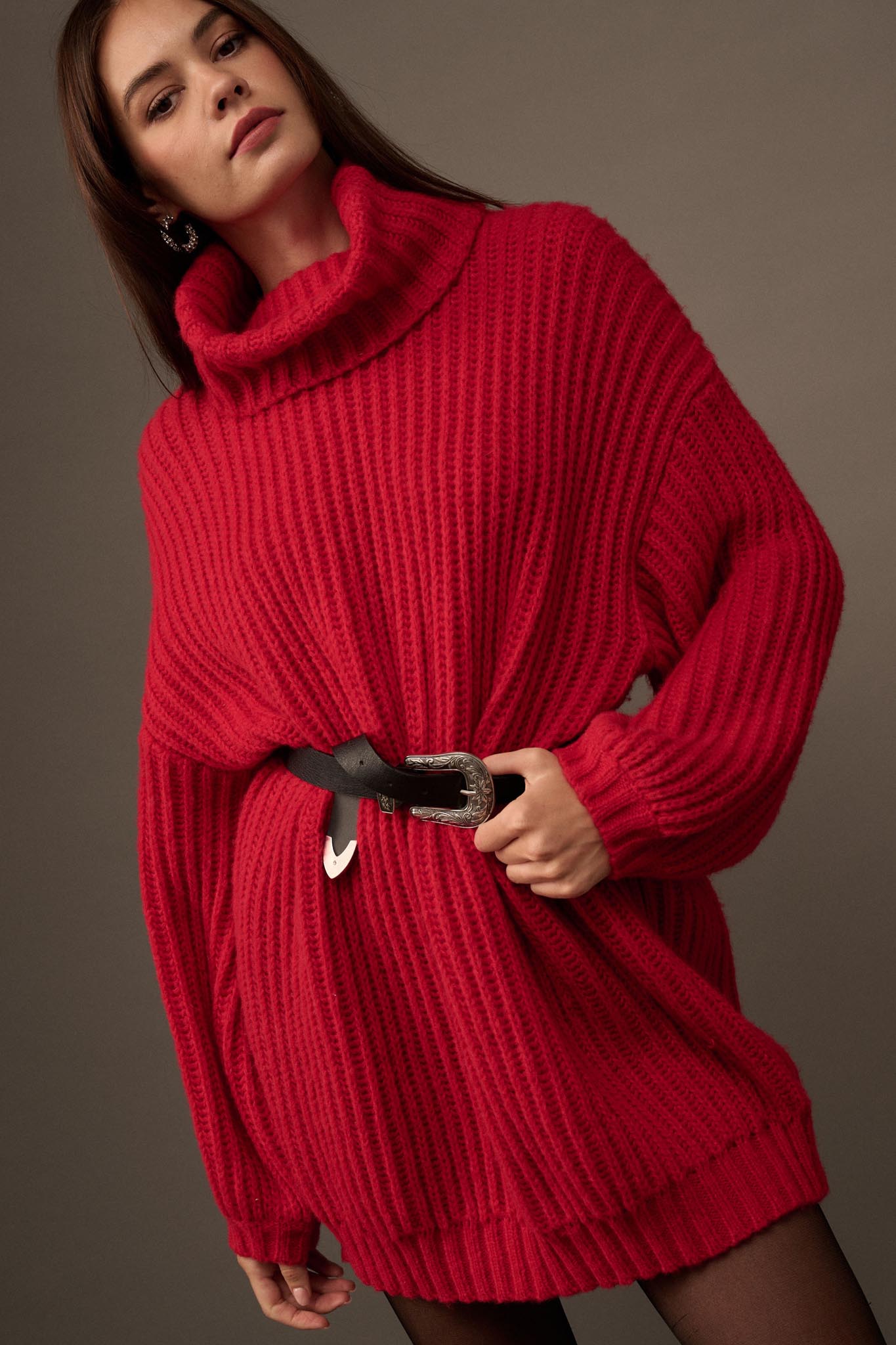 Cozy Up Chunky Knit Oversize Cowl-Neck Sweater