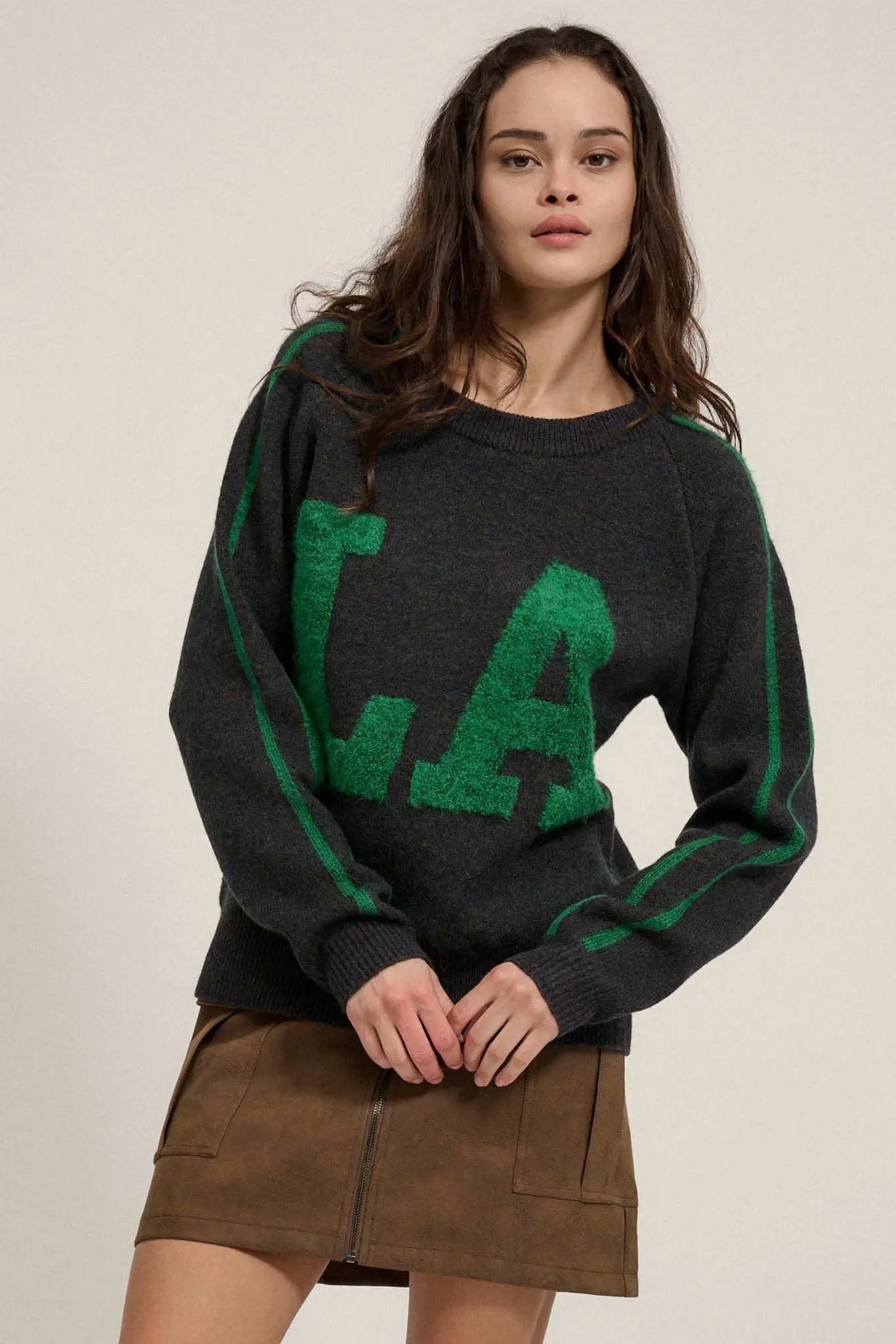 LA Girly Graphic Knit Sweater