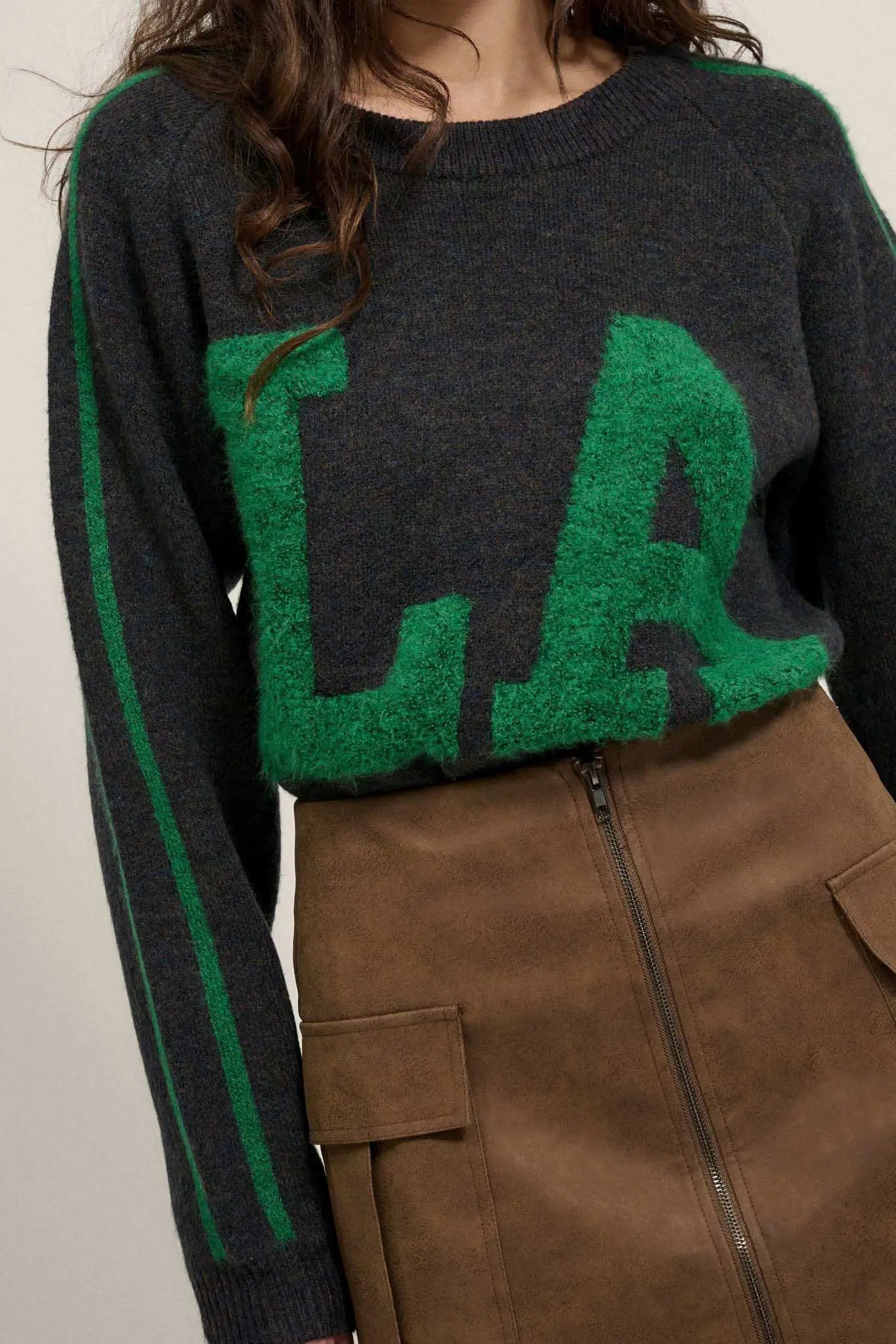 LA Girly Graphic Knit Sweater