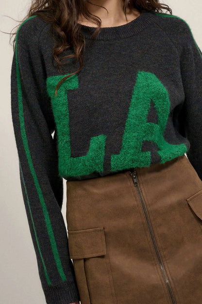LA Girly Graphic Knit Sweater