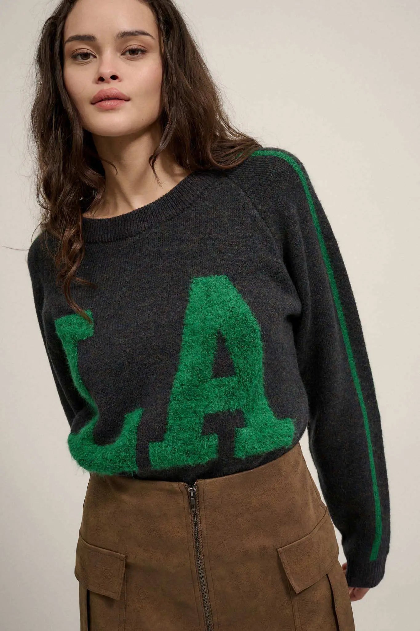LA Girly Graphic Knit Sweater