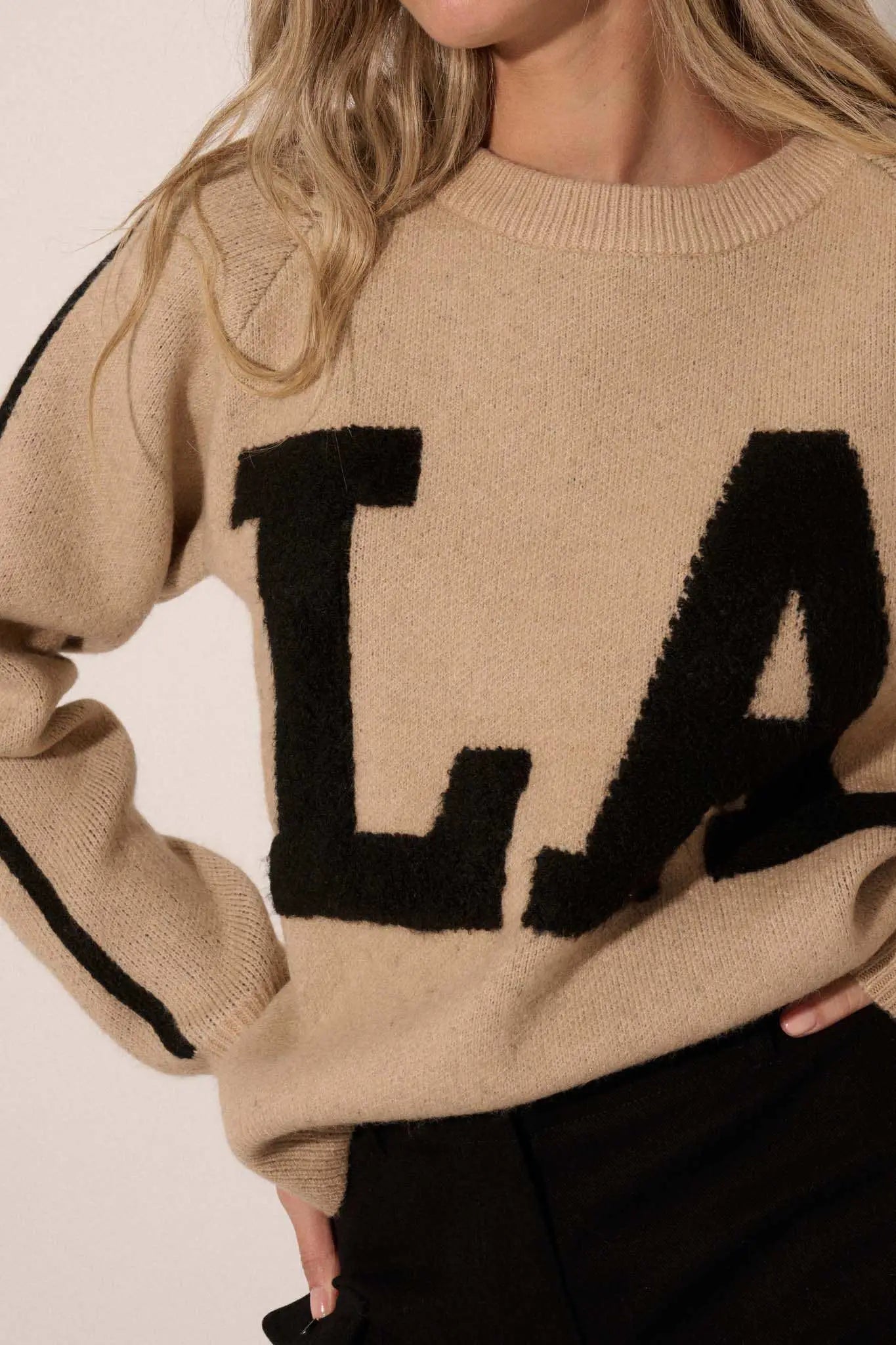 LA Girly Graphic Knit Sweater
