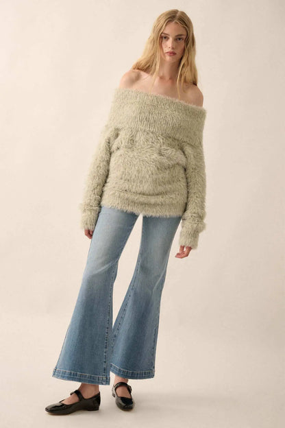 Fuzzy Wuzzy Convertible Cowl Neck Sweater