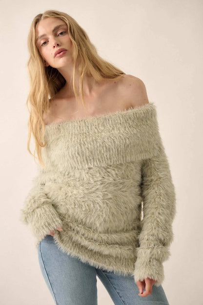 Fuzzy Wuzzy Convertible Cowl Neck Sweater
