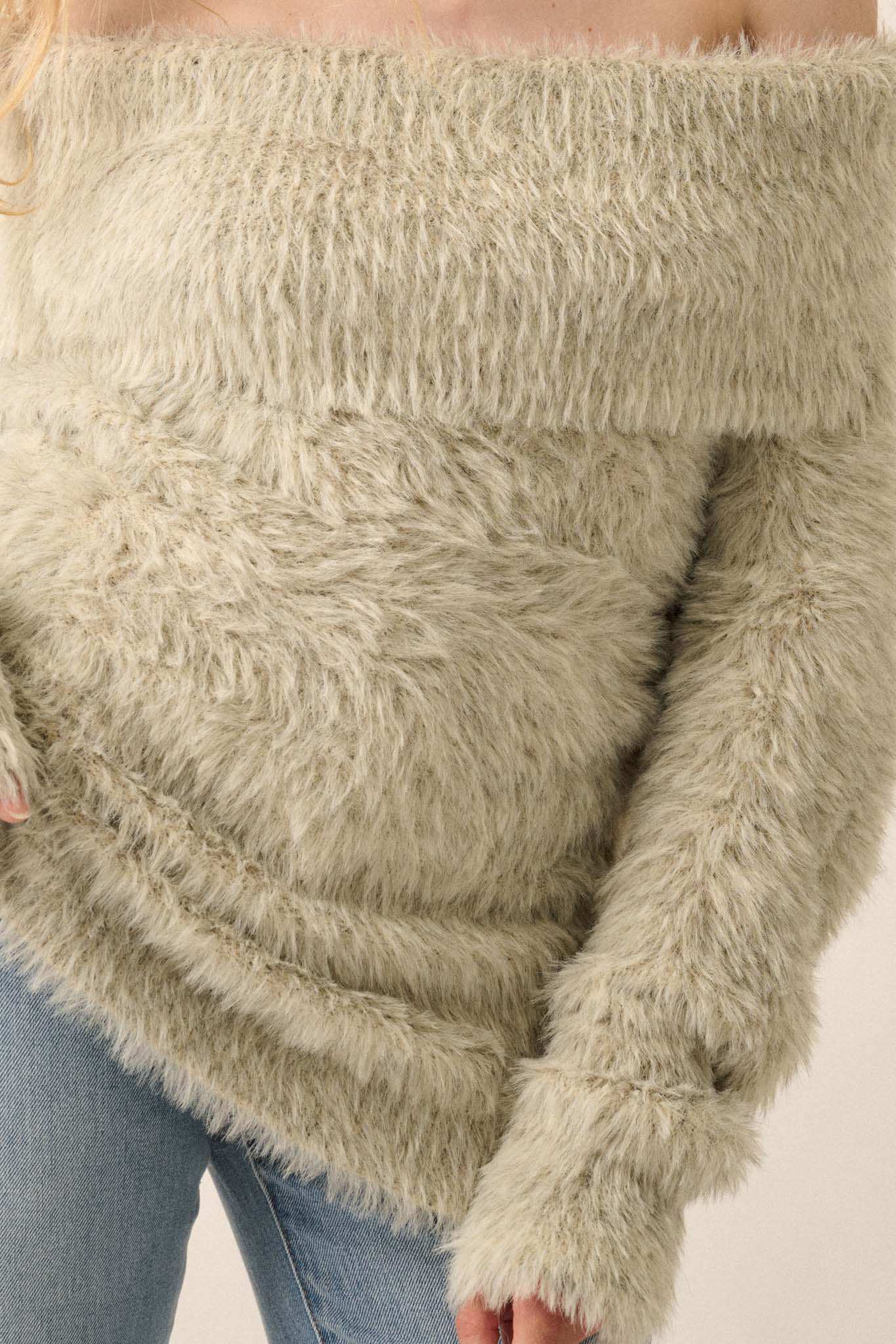 Fuzzy Wuzzy Convertible Cowl Neck Sweater