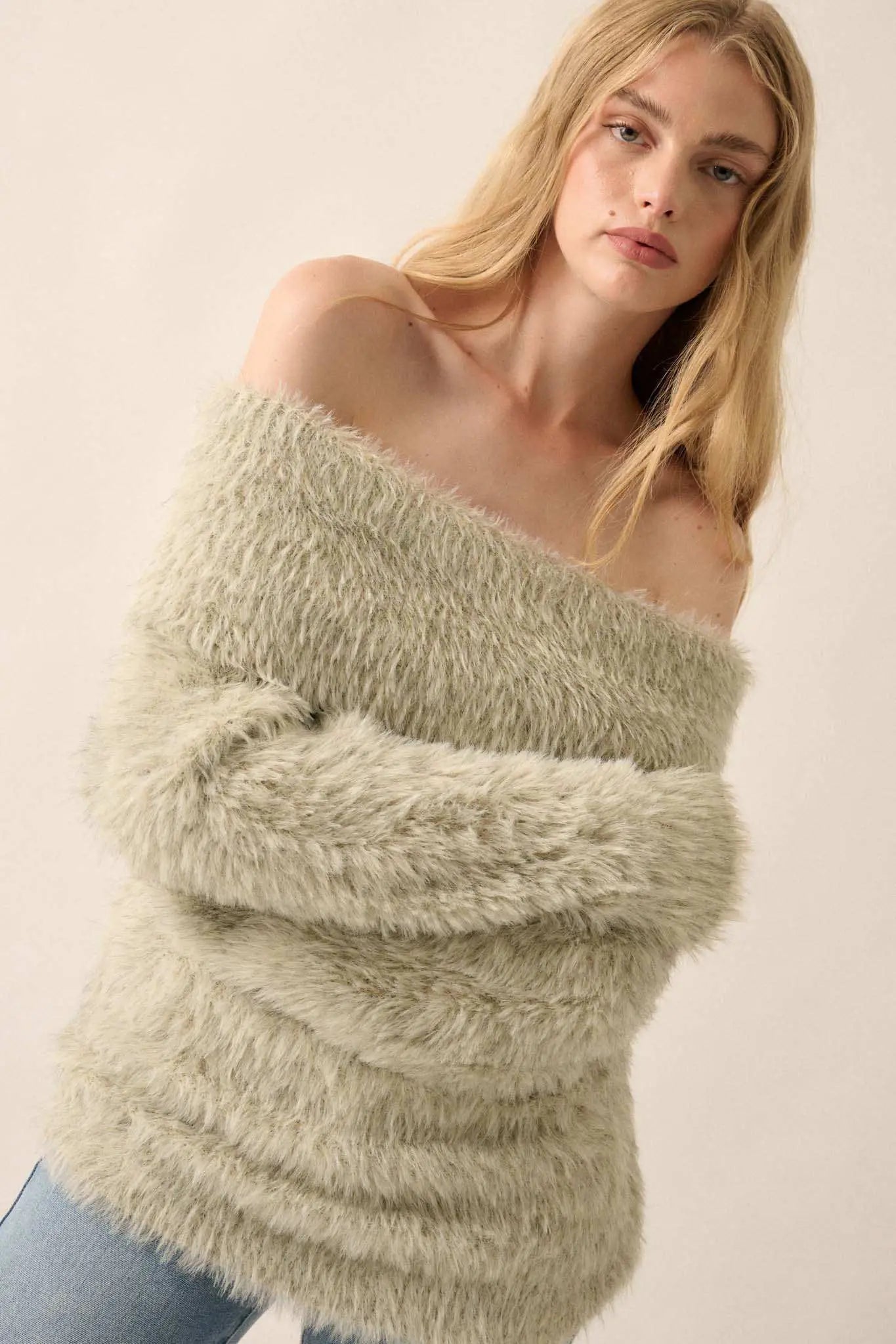 Fuzzy Wuzzy Convertible Cowl Neck Sweater