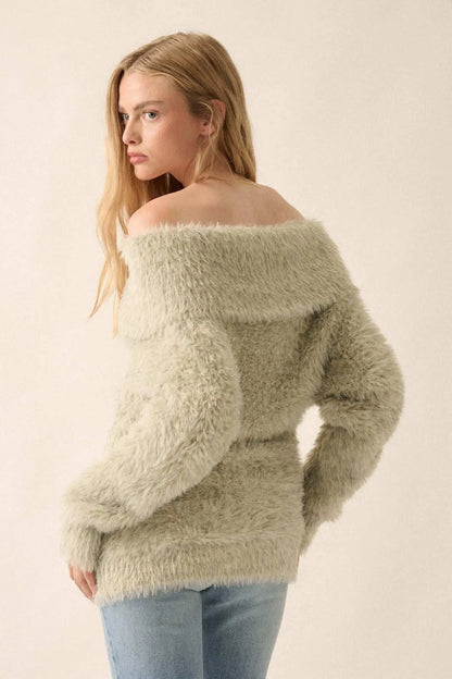 Fuzzy Wuzzy Convertible Cowl Neck Sweater