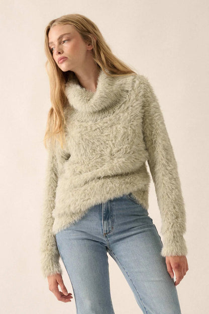 Fuzzy Wuzzy Convertible Cowl Neck Sweater