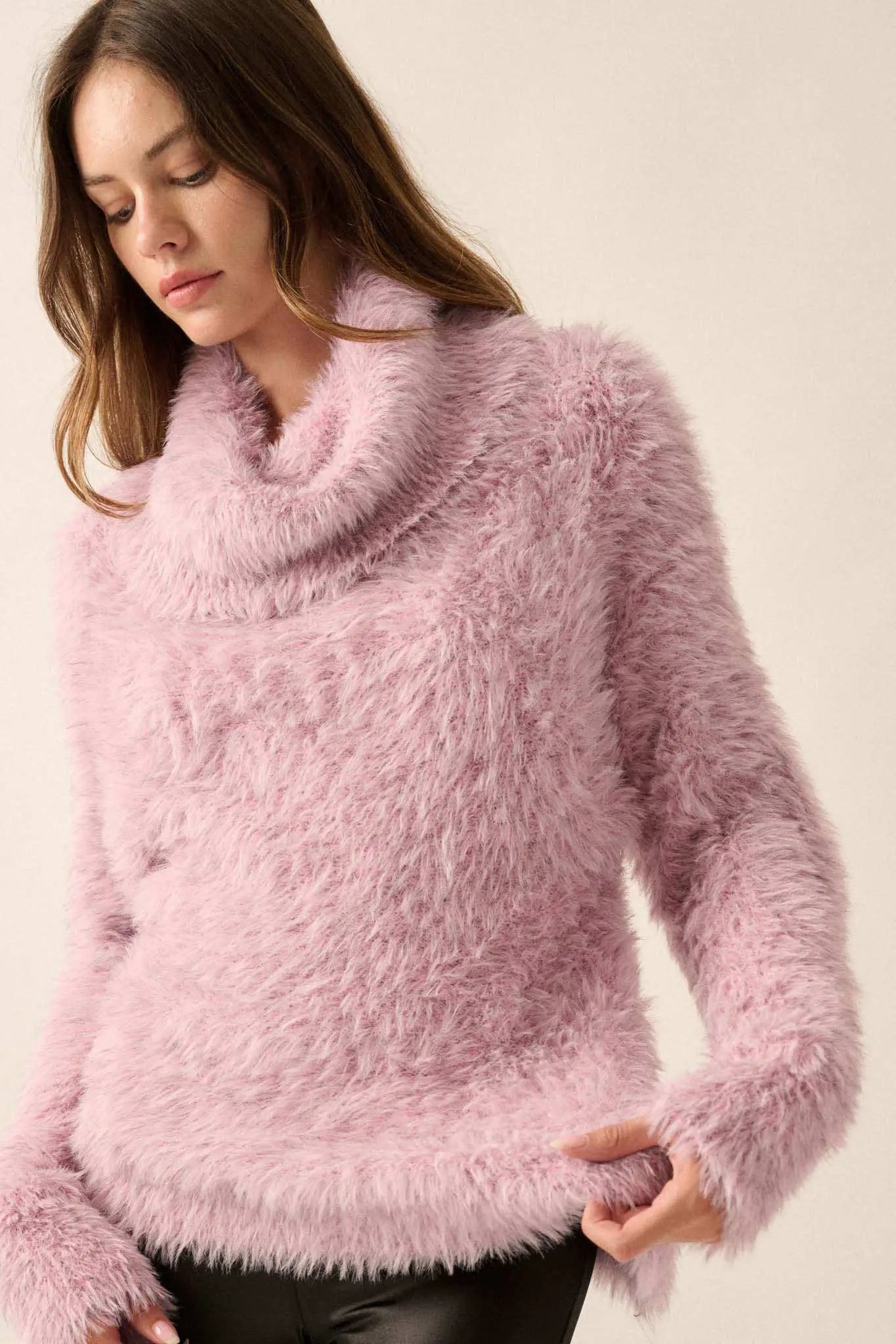 Fuzzy Wuzzy Convertible Cowl Neck Sweater
