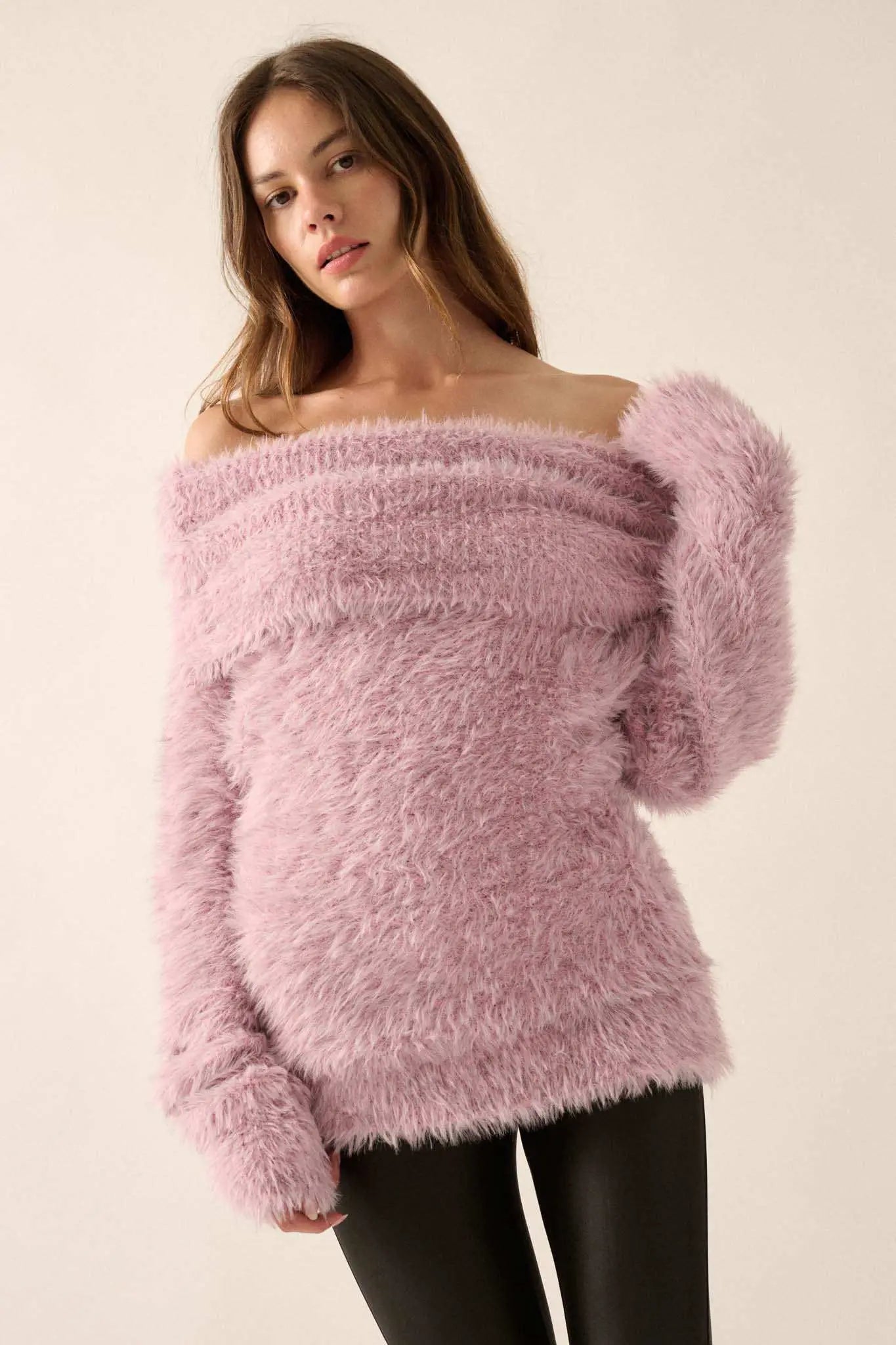 Fuzzy Wuzzy Convertible Cowl Neck Sweater