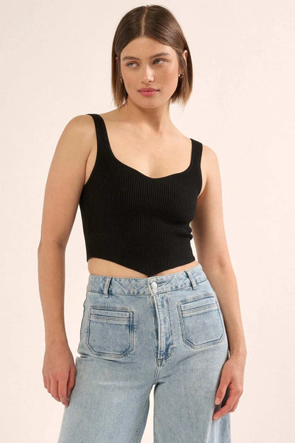 Shaper Fit Sweetheart Rib-Knit Tank Top