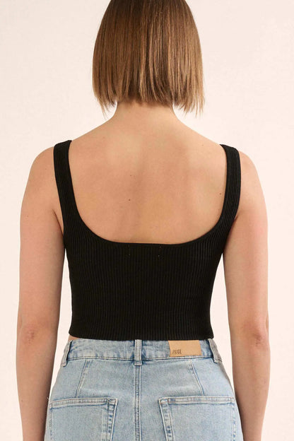 Shaper Fit Sweetheart Rib-Knit Tank Top