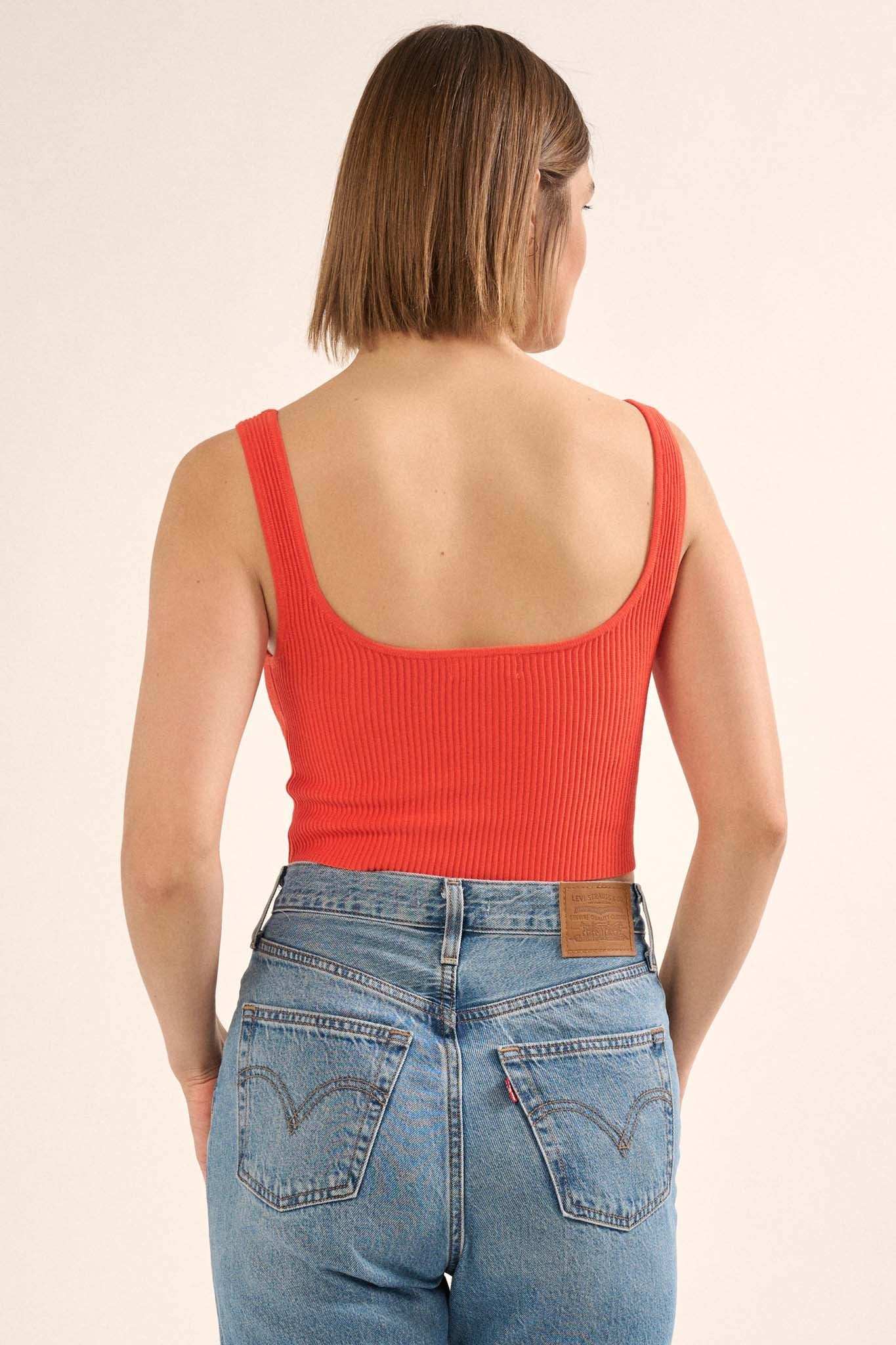 Shaper Fit Sweetheart Rib-Knit Tank Top