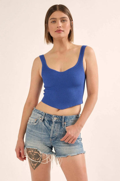 Shaper Fit Sweetheart Rib-Knit Tank Top