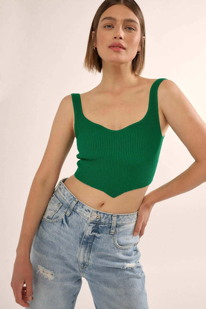 Shaper Fit Sweetheart Rib-Knit Tank Top