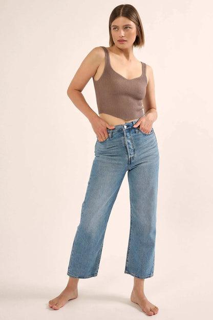 Shaper Fit Sweetheart Rib-Knit Tank Top
