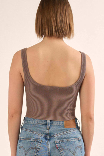 Shaper Fit Sweetheart Rib-Knit Tank Top