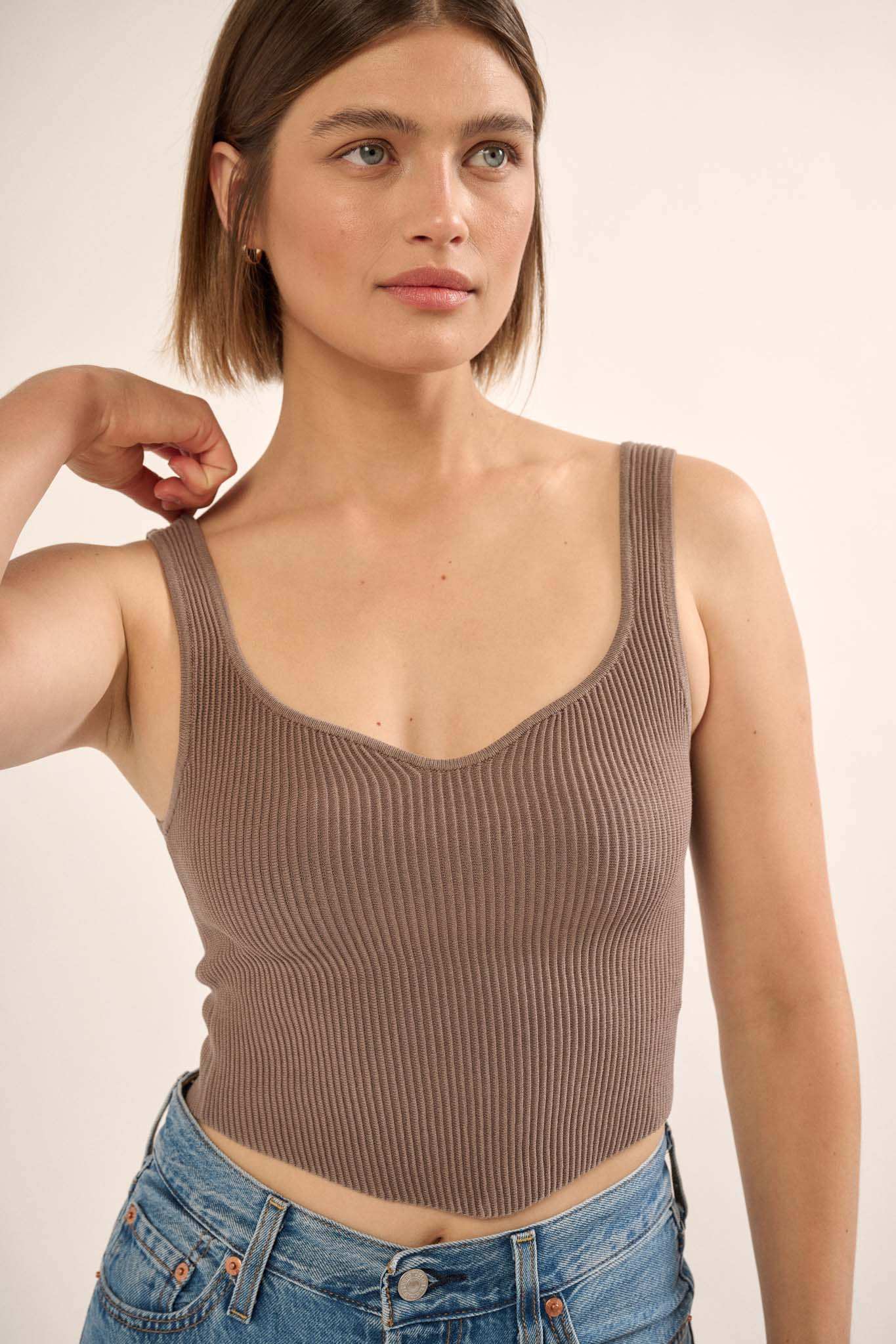Shaper Fit Sweetheart Rib-Knit Tank Top
